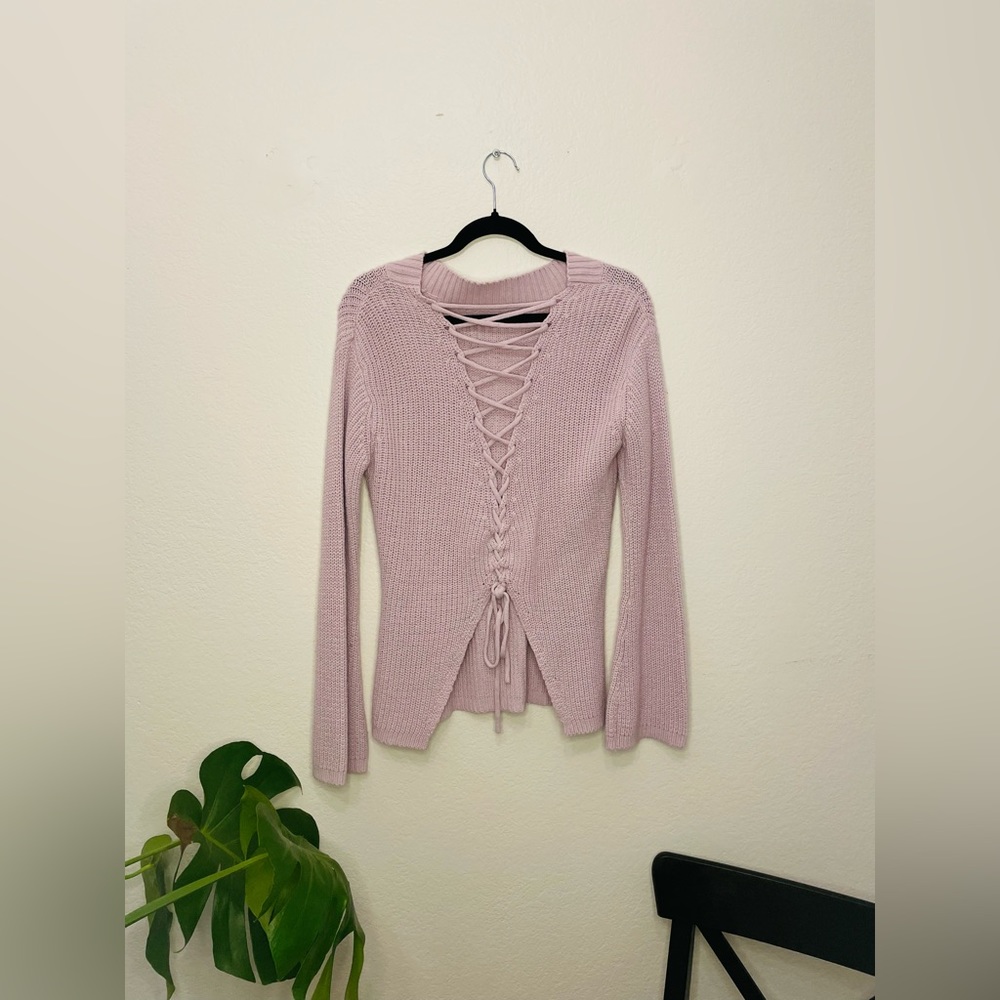 Women’s lace up back sweater